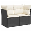 vidaXL Garden Sofa in Black And Cream