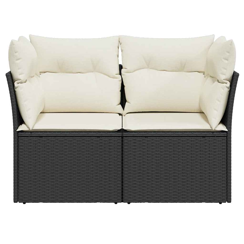 vidaXL Garden Sofa in Black And Cream
