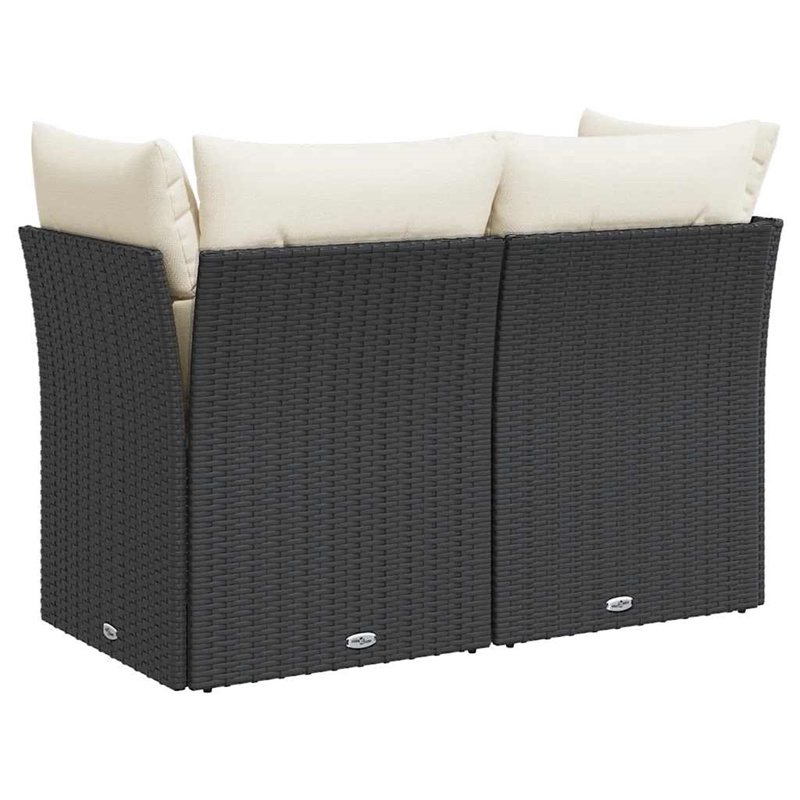 vidaXL Garden Sofa in Black And Cream