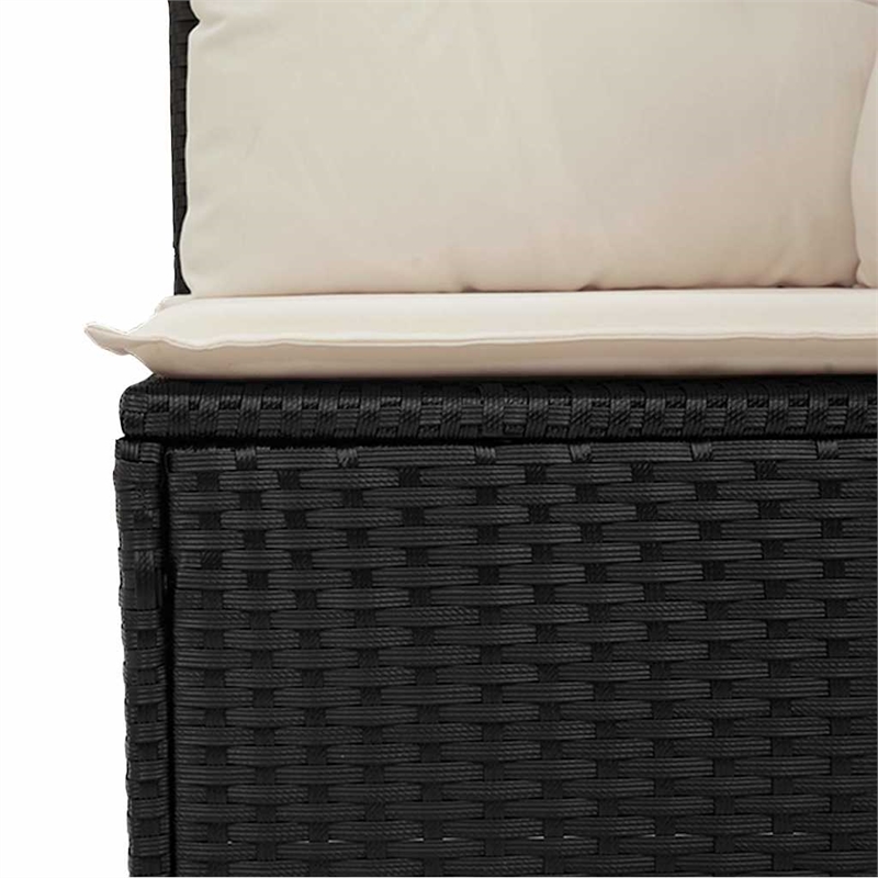 vidaXL Garden Sofa in Black And Cream