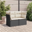 vidaXL Garden Sofa in Black And Cream