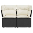 vidaXL Garden Sofa in Black And Cream