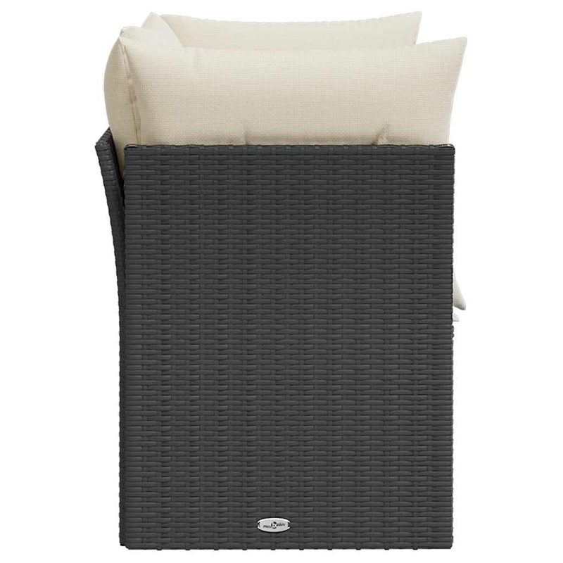 vidaXL Garden Sofa in Black And Cream