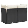vidaXL Garden Sofa in Black And Cream
