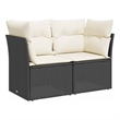 vidaXL Garden Sofa in Black And Cream