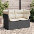 vidaXL Garden Sofa in Black And Cream