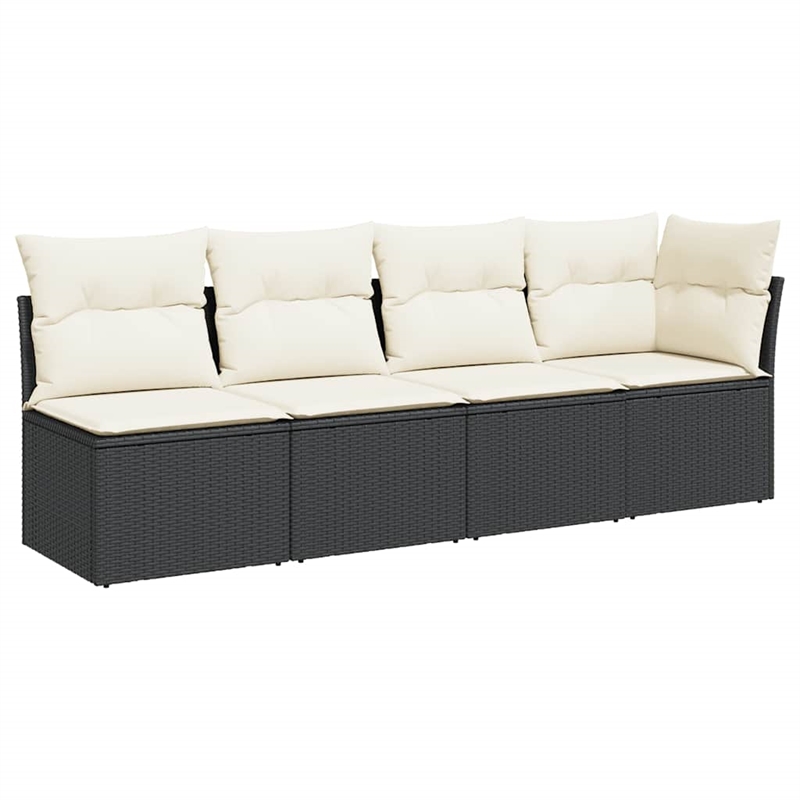vidaXL Garden Sofa in Black And Cream