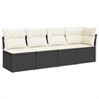 vidaXL Garden Sofa in Black And Cream