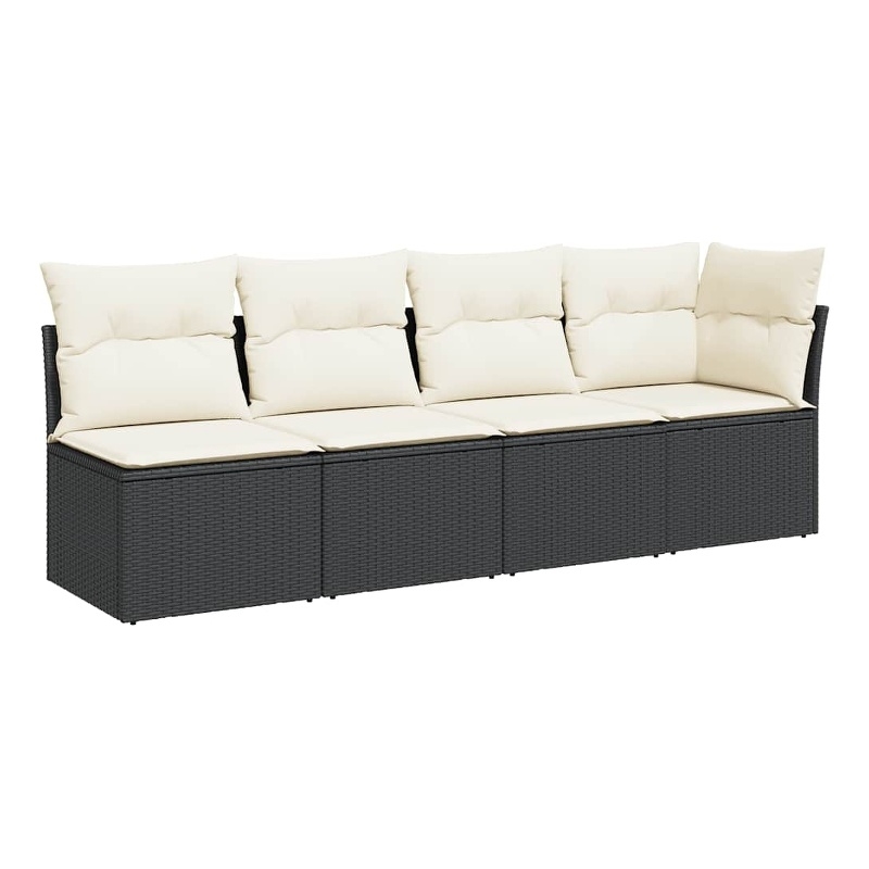 vidaXL Garden Sofa in Black And Cream