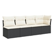vidaXL Garden Sofa in Black And Cream