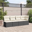 vidaXL Garden Sofa in Black And Cream
