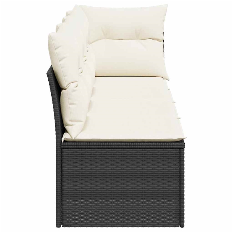 vidaXL Garden Sofa in Black And Cream