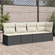 vidaXL Garden Sofa in Black And Cream