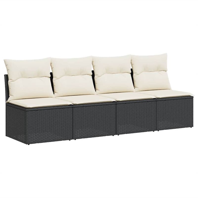 vidaXL Garden Sofa in Black And Cream