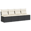 vidaXL Garden Sofa in Black And Cream