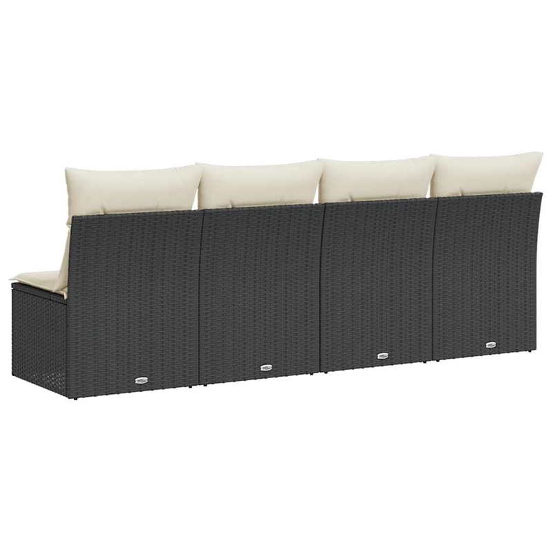 vidaXL Garden Sofa in Black And Cream