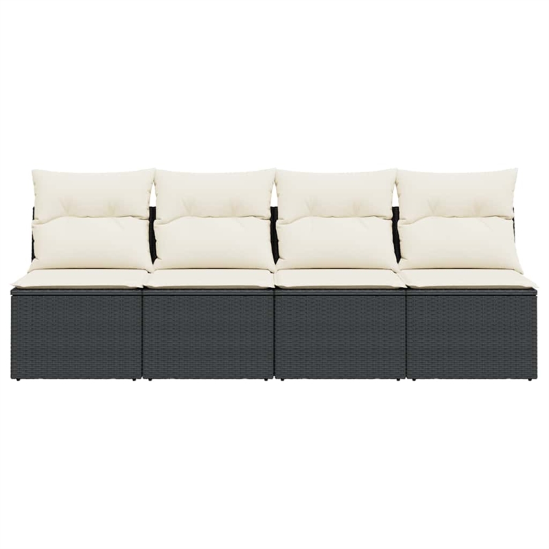 vidaXL Garden Sofa in Black And Cream