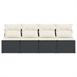 vidaXL Garden Sofa in Black And Cream