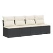 vidaXL Garden Sofa in Black And Cream