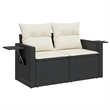 vidaXL Garden Sofa in Black And Cream