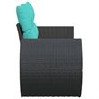 vidaXL 2-Seater PE Rattan Garden Sofa With Adjustable Feet in Black