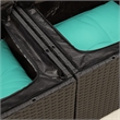 vidaXL 2-Seater PE Rattan Garden Sofa With Adjustable Feet in Black