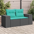 vidaXL Garden Sofa in Black And Blue