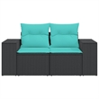 vidaXL Garden Sofa in Black And Blue