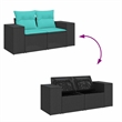 vidaXL Garden Sofa in Black And Blue
