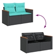 vidaXL Garden Sofa in Black And Blue