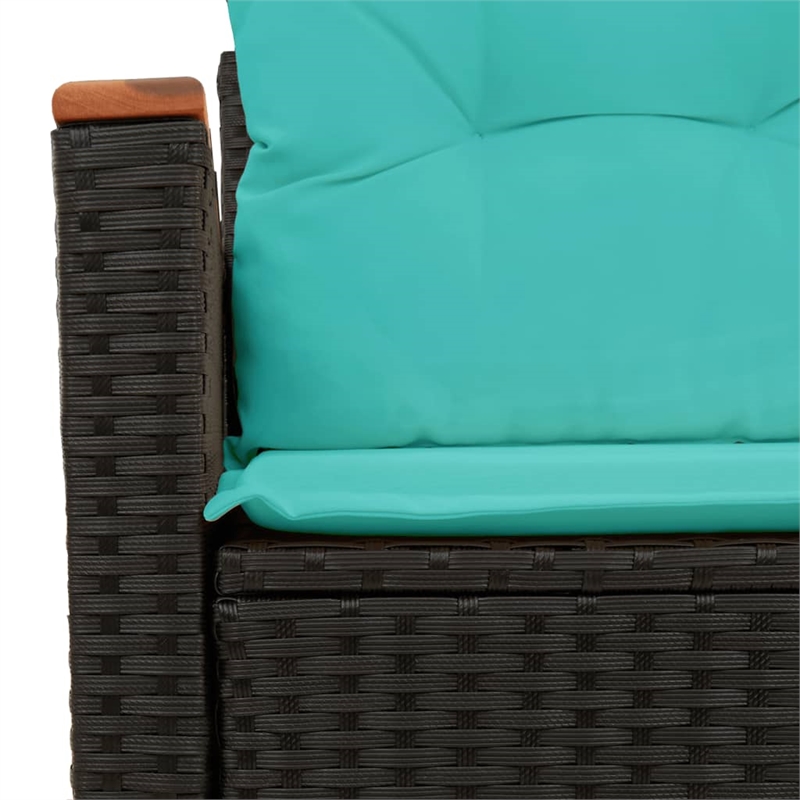 vidaXL Garden Sofa in Black And Blue