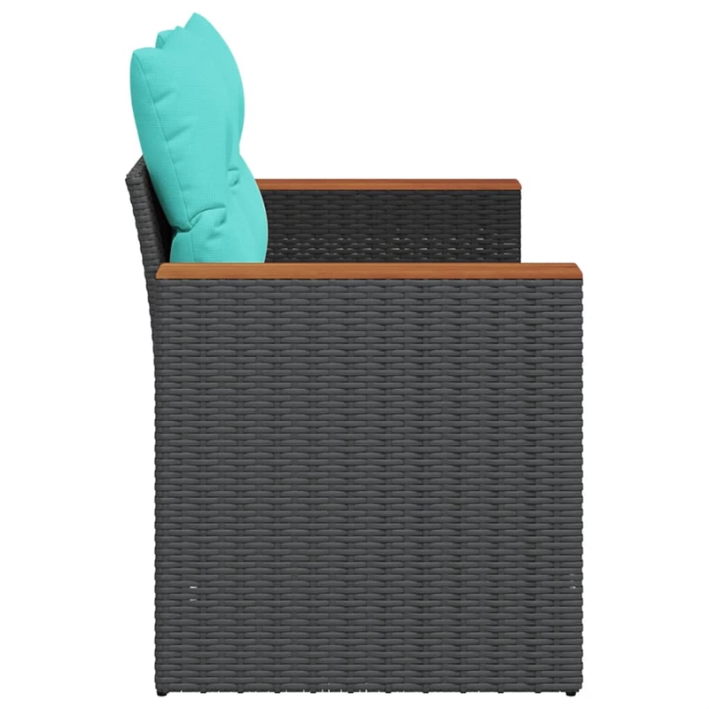 vidaXL Garden Sofa in Black And Blue