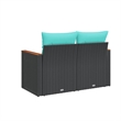vidaXL Garden Sofa in Black And Blue
