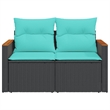 vidaXL Garden Sofa in Black And Blue
