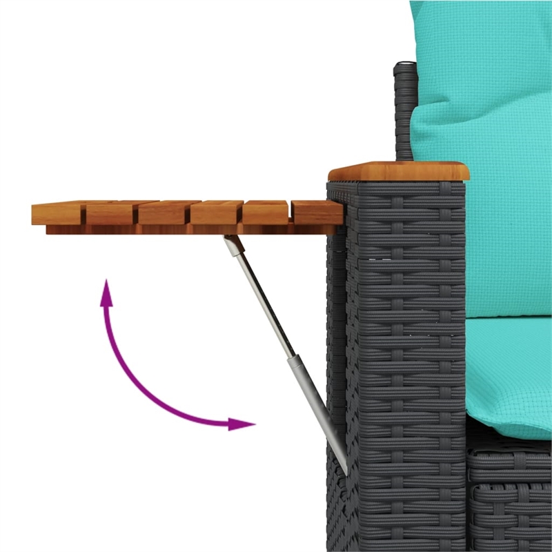 vidaXL Garden Sofa in Black And Blue