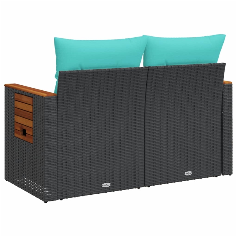 vidaXL Garden Sofa in Black And Blue