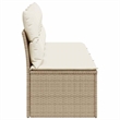 vidaXL 4-Seater PE Rattan Garden Sofa With Adjustable Feet in Beige
