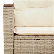 vidaXL PE Rattan & Powder-Coated Steel & Solid Acacia Wood Garden Sofa in Beige