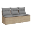 vidaXL Garden Sofa in Beige And Light Grey
