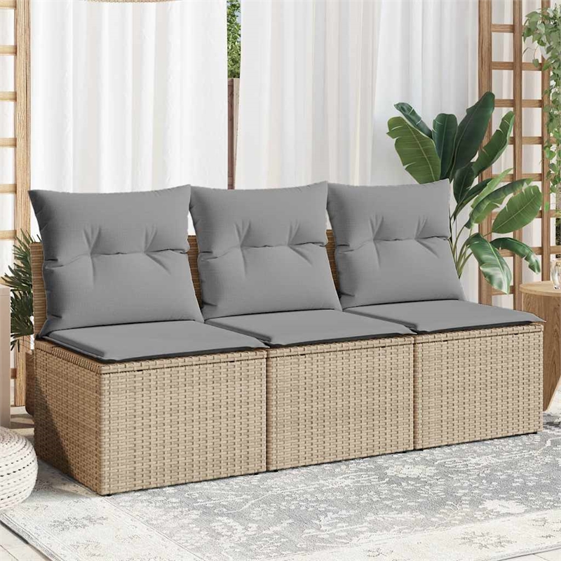 vidaXL Garden Sofa in Beige And Light Grey