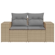 vidaXL Garden Sofa in Beige And Light Grey