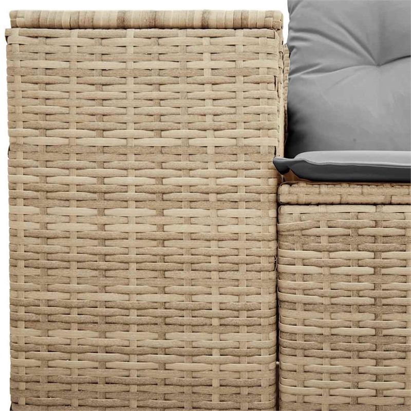 vidaXL Garden Sofa in Beige And Light Grey