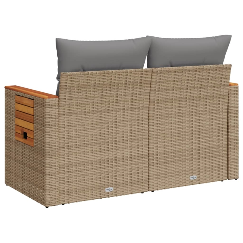 vidaXL Garden Sofa in Beige And Light Grey