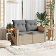 vidaXL Garden Sofa in Beige And Light Grey