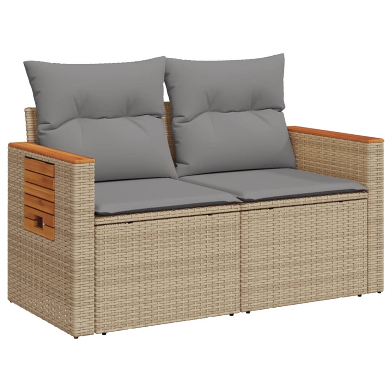 vidaXL Garden Sofa in Beige And Light Grey