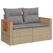 vidaXL Garden Sofa in Beige And Light Grey
