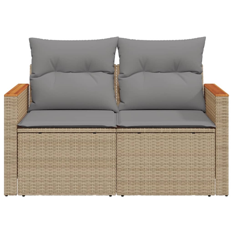 vidaXL Garden Sofa in Beige And Light Grey