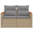 vidaXL Garden Sofa in Beige And Light Grey