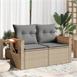 vidaXL Garden Sofa in Beige And Light Grey