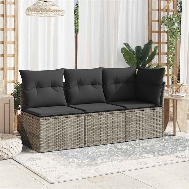 vidaXL Garden Sofa in Grey And Dark Grey